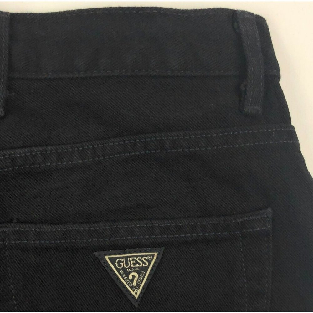 Guess 050 Original Women 24 Short Classic Fit VTG High Waist 90s Black Mom Jeans - Picture 3 of 11